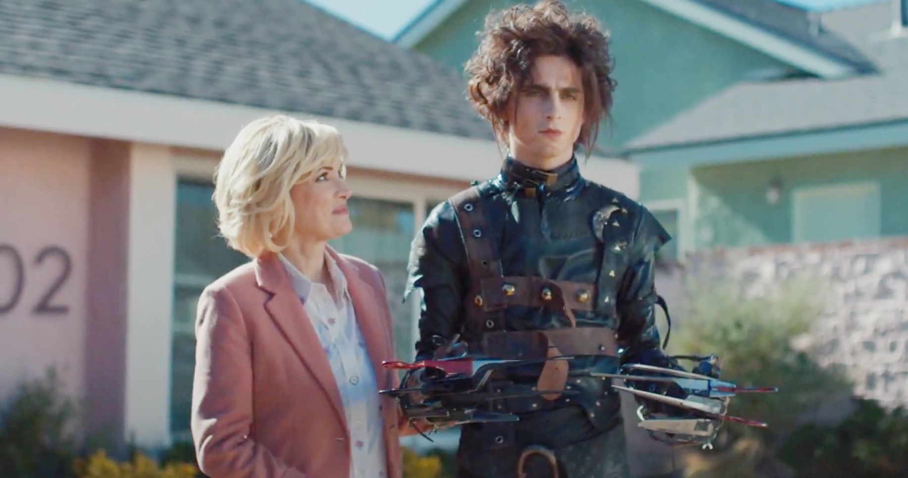 Timoth&#233e Chalamet Is Edward Scissorhands' Son in Cadillac Super Bowl Commercial