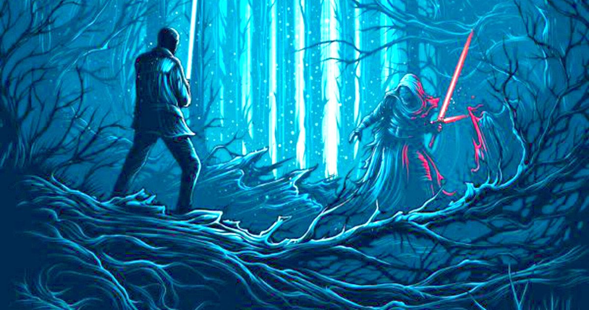 Finn Vs Kylo Ren in Final Star Wars: The Force Awakens IMAX Poster