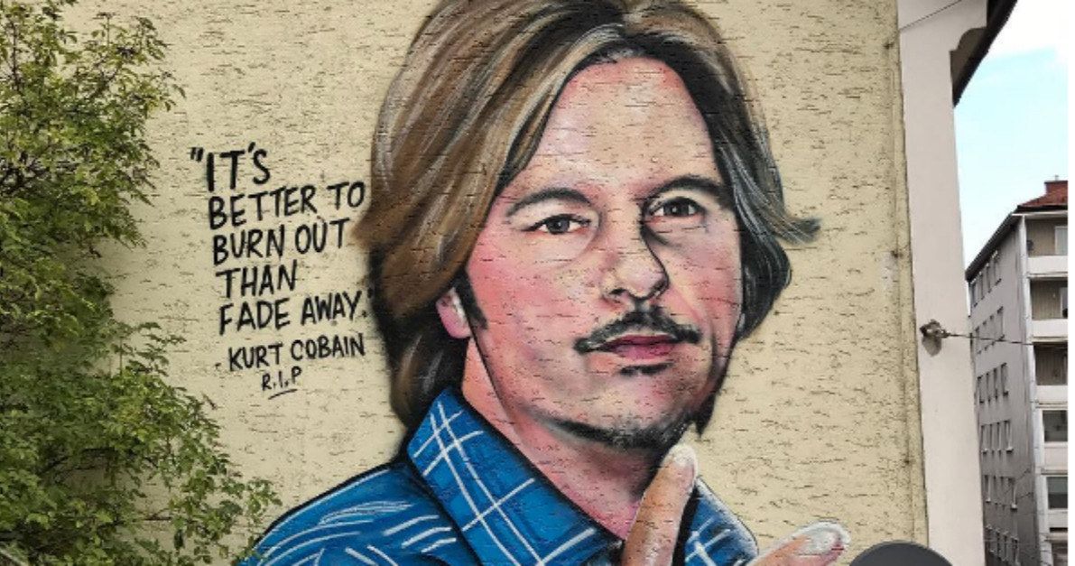 Epic Mural Prank Mistakes David Spade for Kurt Cobain