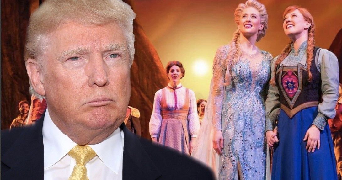 Frozen Actor Rips Trump Flag from Audience Member at Broadway Show