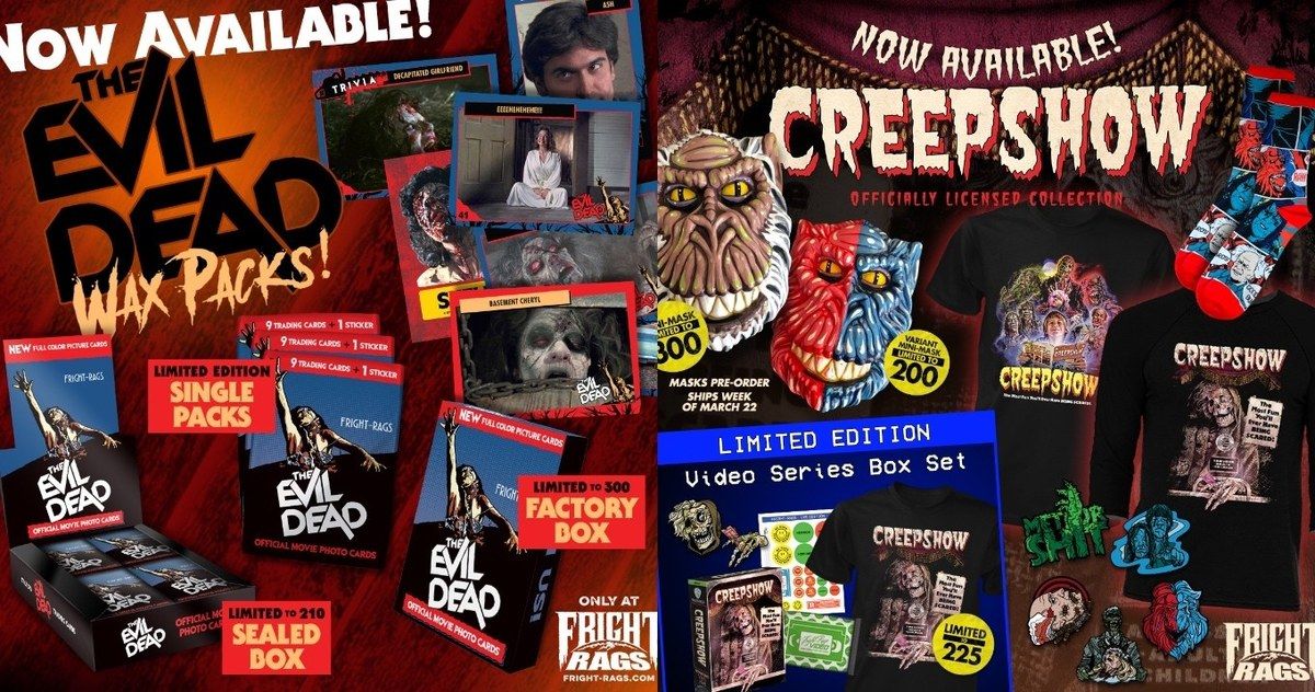 Evil Dead Trading Cards &amp; Creepshow VHS-Style Box Set Unveiled at Fright-Rags