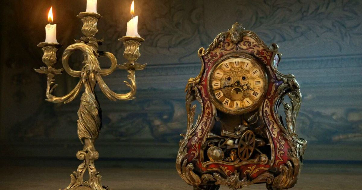 Beauty and the Beast First Look at Cogsworth, Lumiere &amp; Gaston