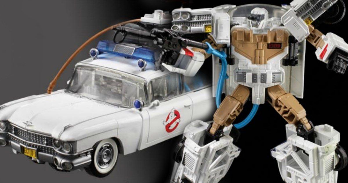 Hasbro Transformers E6017 Verwandelbares Ghostbusters-Auto Ecto-1 Ectotron Figur