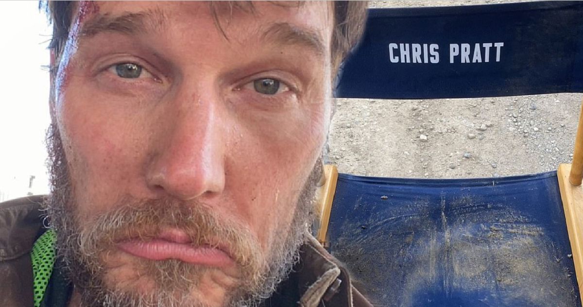 Chris Pratt scales a set of steps the hard way while filming his new   series The Terminal List