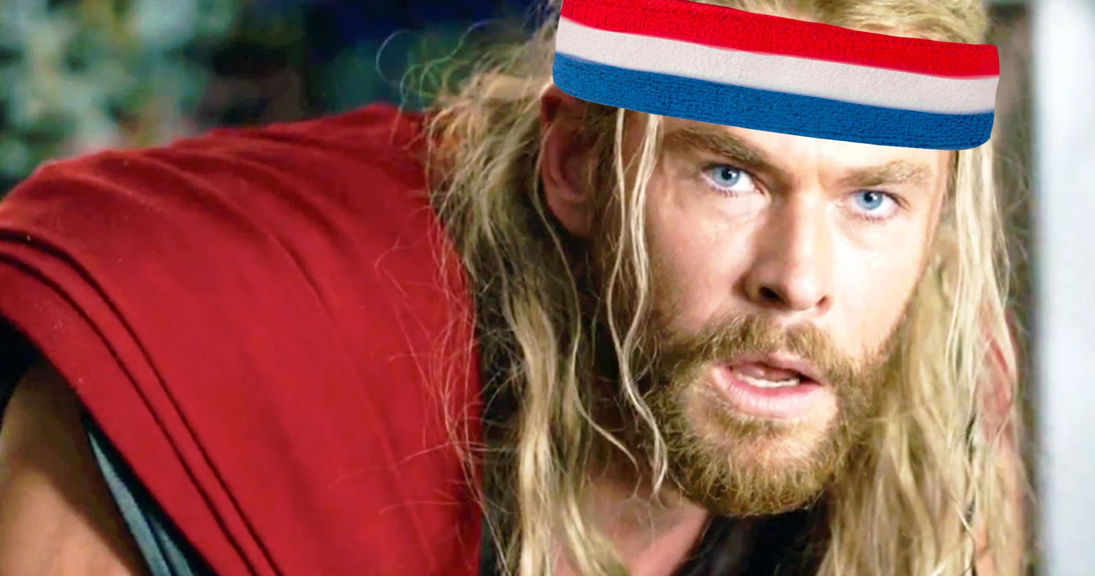 Chris Hemsworth Perfects His 80s Workout Look on the Thor: Love and Thunder Set