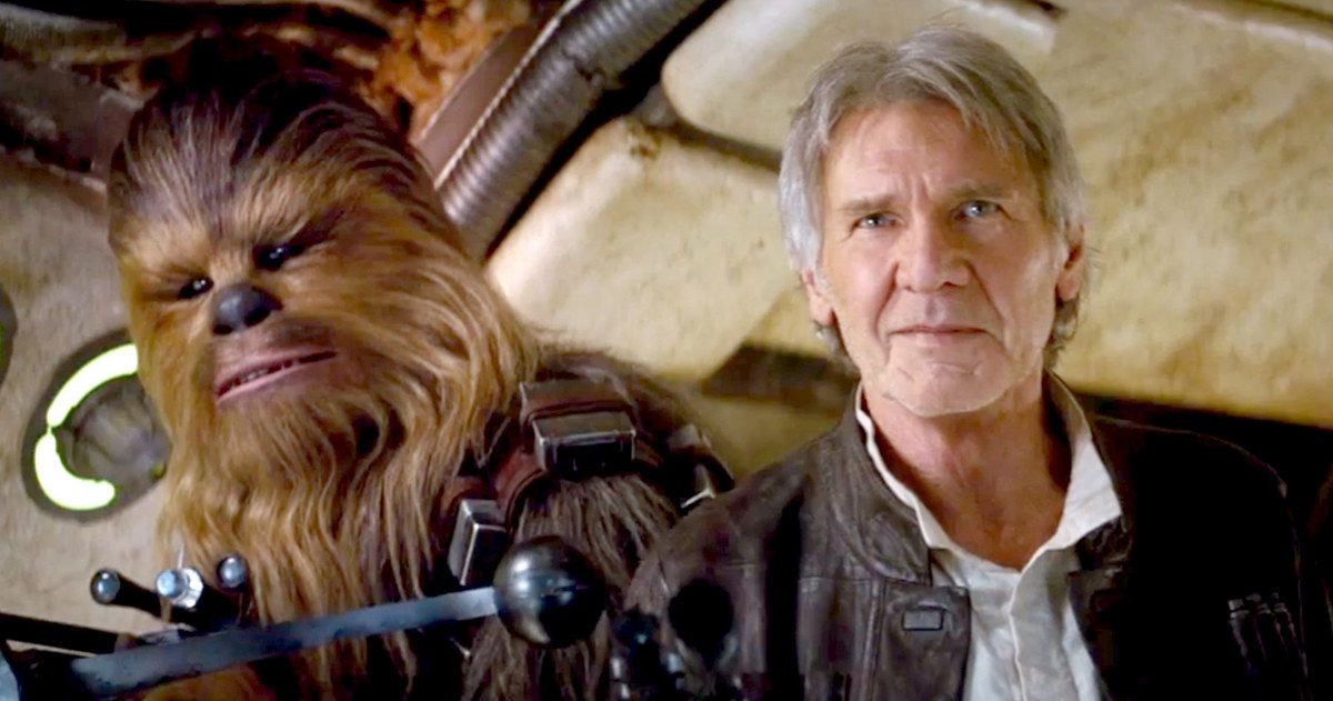 Star Wars: The Force Awakens characters Han Solo and Chewbacca