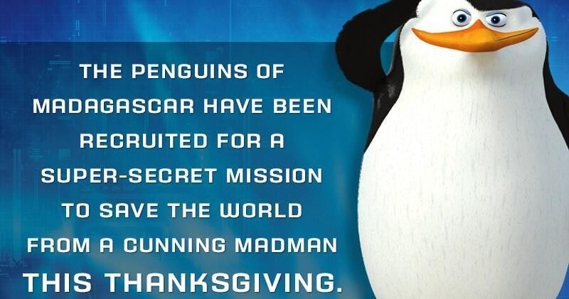 The Penguins of Madagascar Moves to Thanksgiving 2014