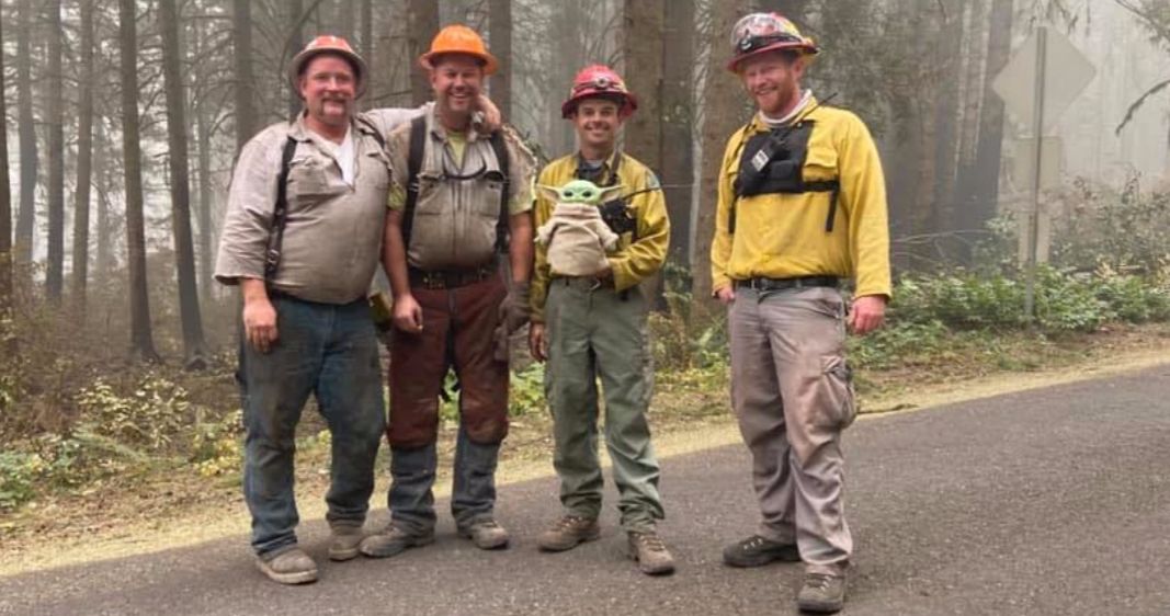 Baby Yoda Brings Firefighters Comfort While Fighting Oregon Wildfires