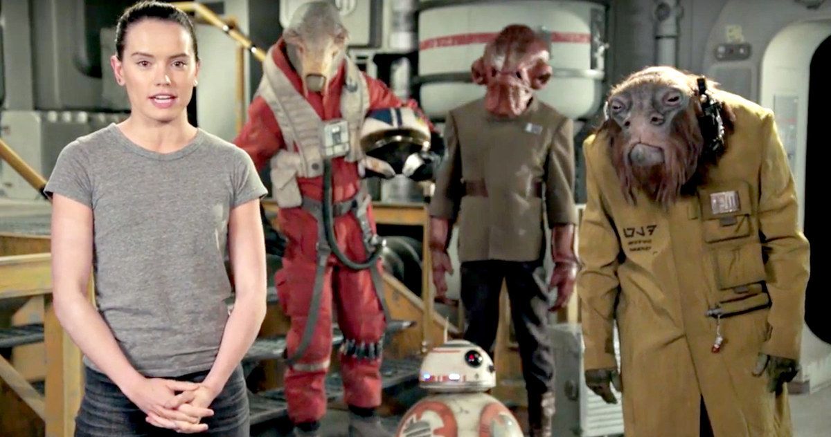 Watch a Star Wars Day Greeting from Daisy Ridley &amp; Some Alien Friends