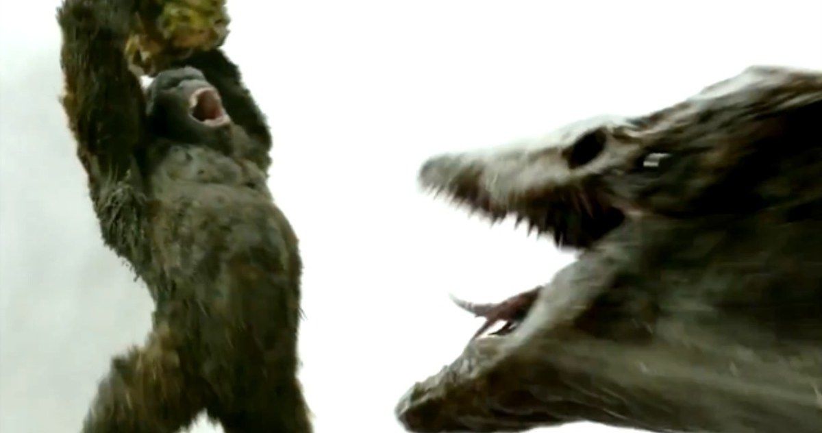 Kong Fights a Skull Crawler in Bone-Crunching Skull Island Clip