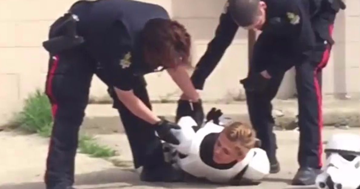 Stormtrooper Cosplayer with Toy Blaster Gets Taken Down by Cops on Star Wars Day