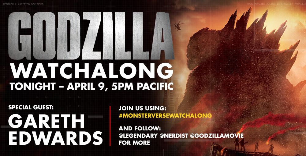 Godzilla Director Gareth Edwards Joins Tonight's MonsterVerse Watchalong Fan Event