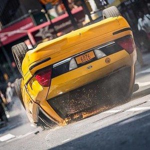 A Cab Gets Demolished in The Amazing Spider-Man 2 Set Photos