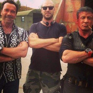 Schwarzenegger and Stallone Light Up in New The Expendables 3 Set Photo