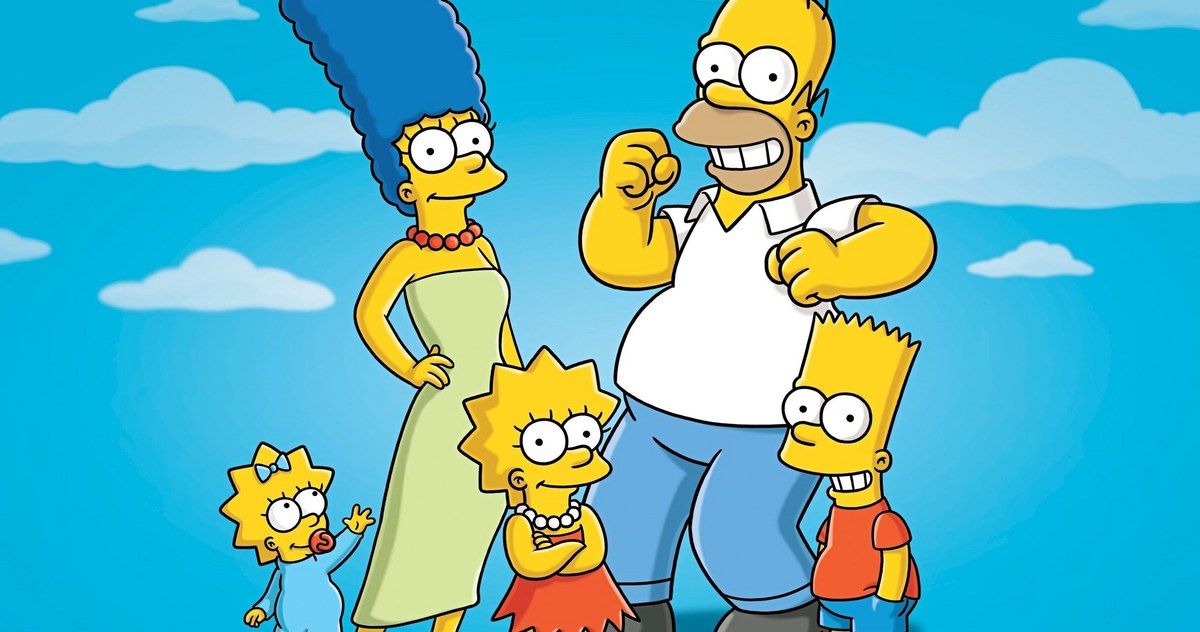 The Simpsons Family and blue clouds