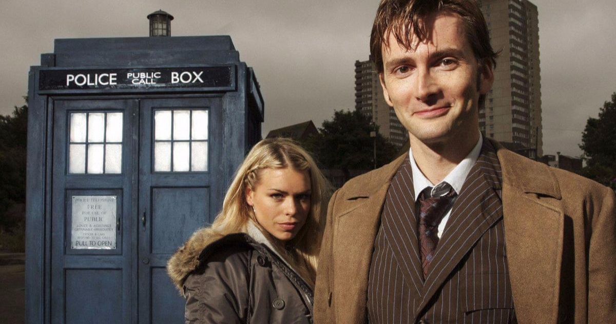 Doctor Who star David Tennant by his companion and the Tardis