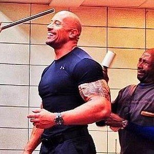 The Fast and the Furious 6 Ceiling Crash Set Photo with Dwayne Johnson
