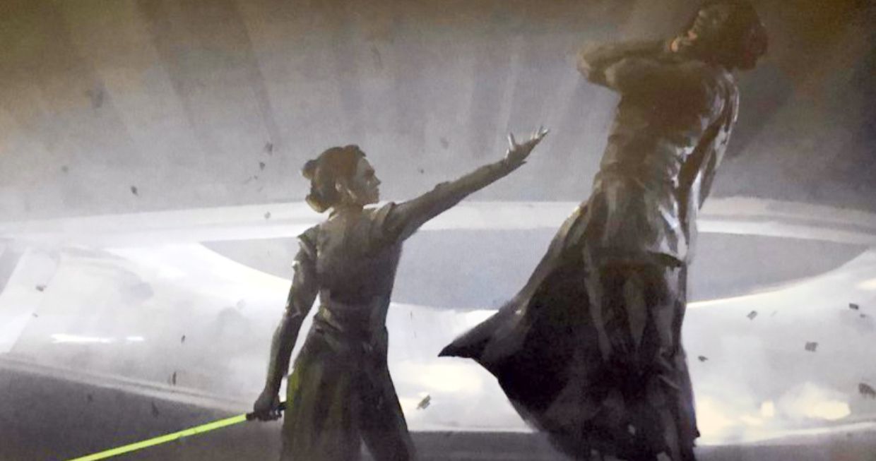 Kylo Ren Gets Force Choked by Rey in New The Rise of Skywalker Concept Art