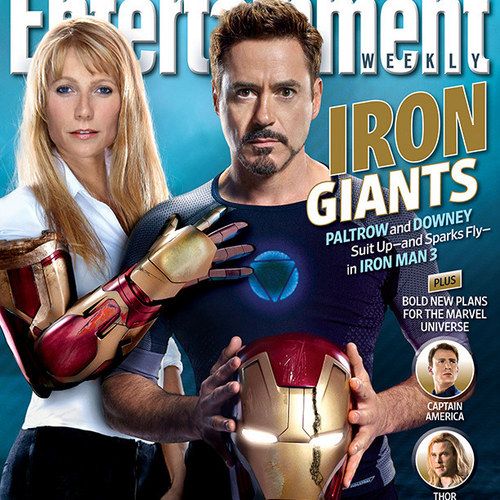 Iron Man 3 EW Magazine Cover with Tony Stark and Pepper Potts