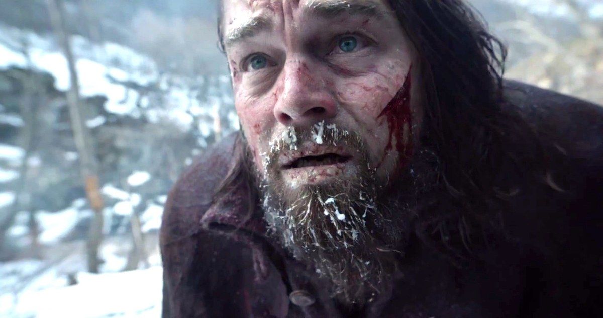 Leonardo DiCaprio looking pretty frozen in The Revenant