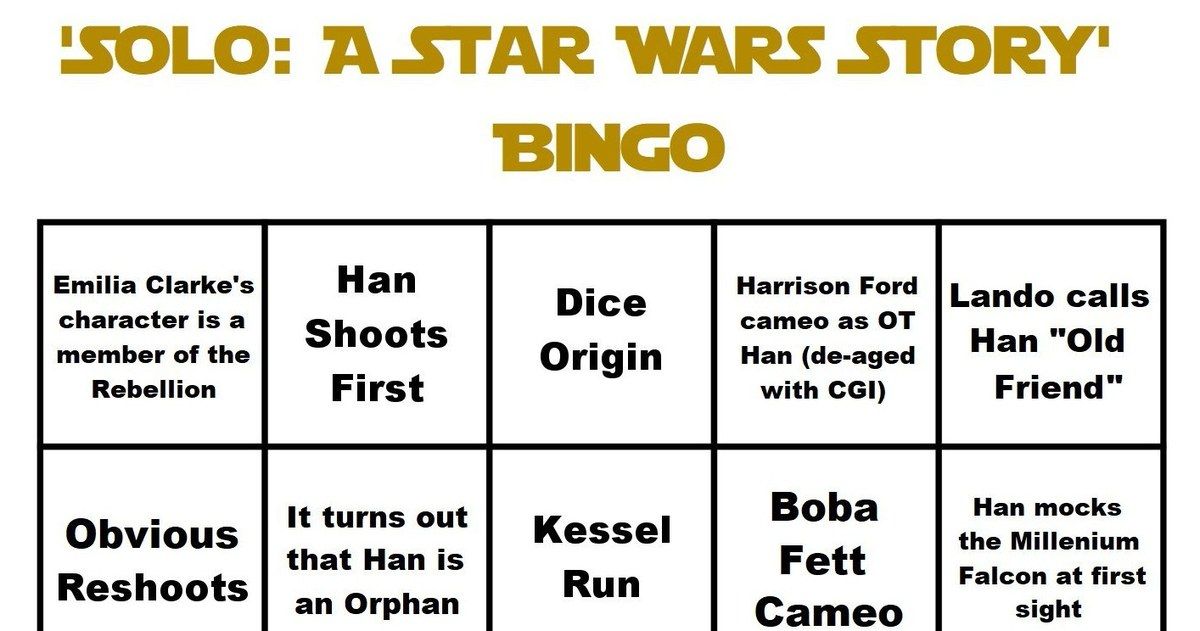Solo Bingo Guesses Every Big Moment in the Han Solo Movie