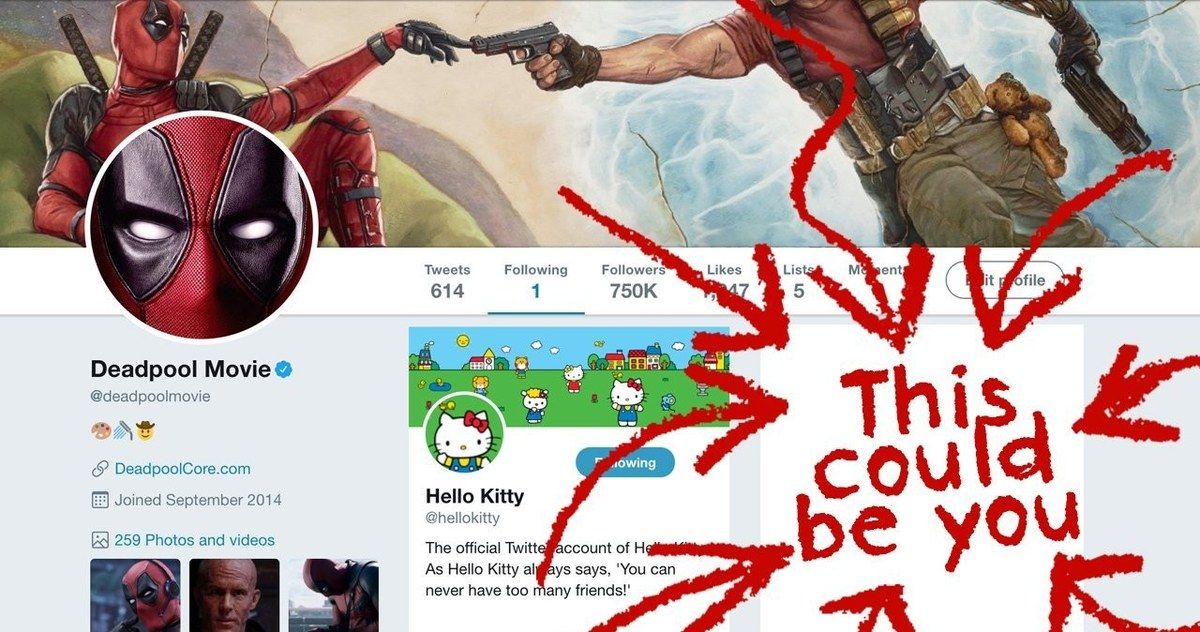 Deadpool Wants You to Be His Second Twitter Friend