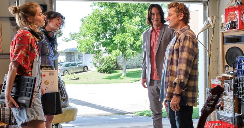 Bill &amp; Ted 3 Image Goes Into the Garage with the Wyld Stallyns and Their Daughters