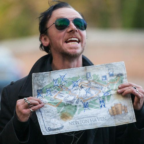 The World's End Photo with Simon Pegg Mapping Out the Pub Crawl