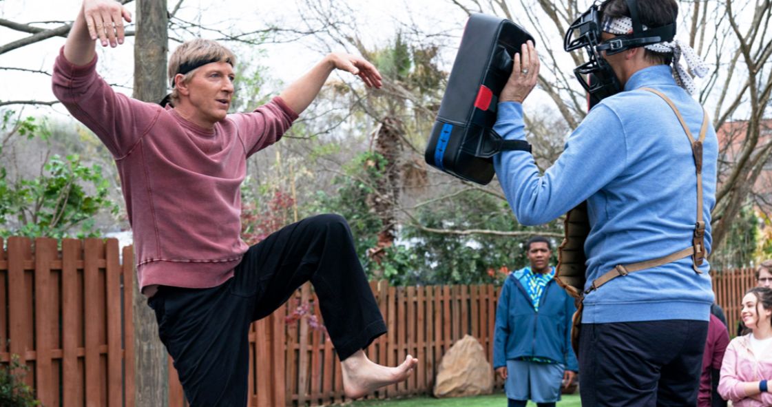 Johnny Does Daniel's Iconic Crane Kick in Cobra Kai Season 4 Sneak Peek Photos