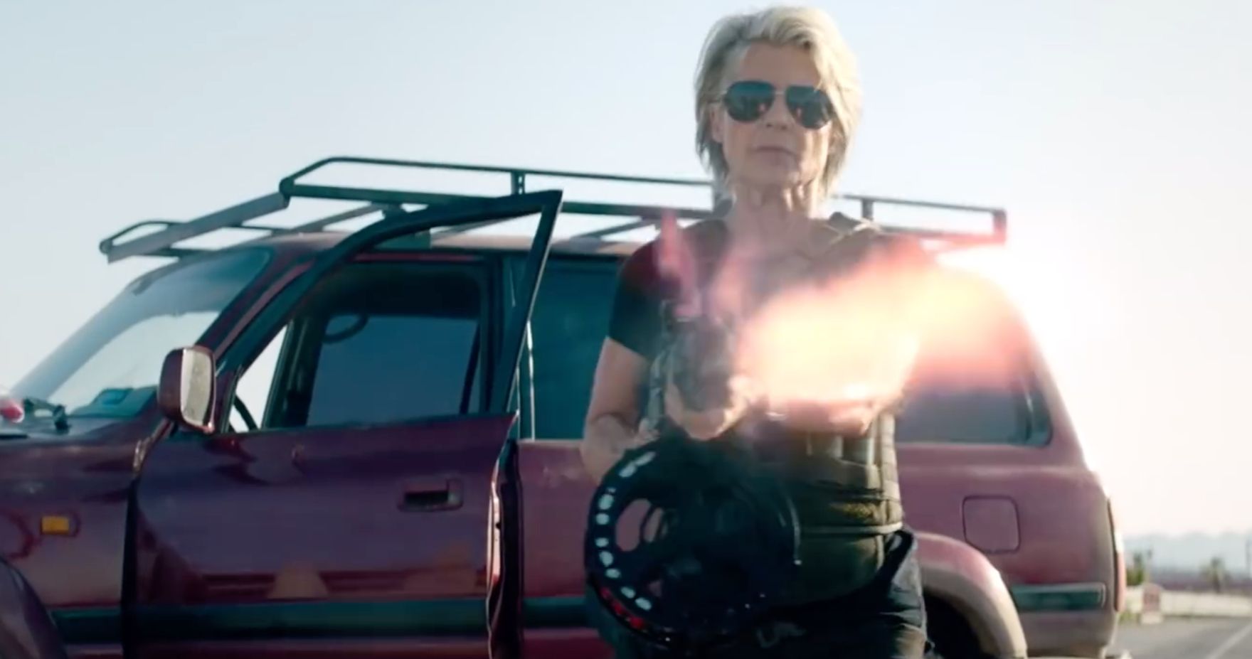 Terminator: Dark Fate Clip Reintroduces Sarah Connor to the Apocalypse Guns Blazing