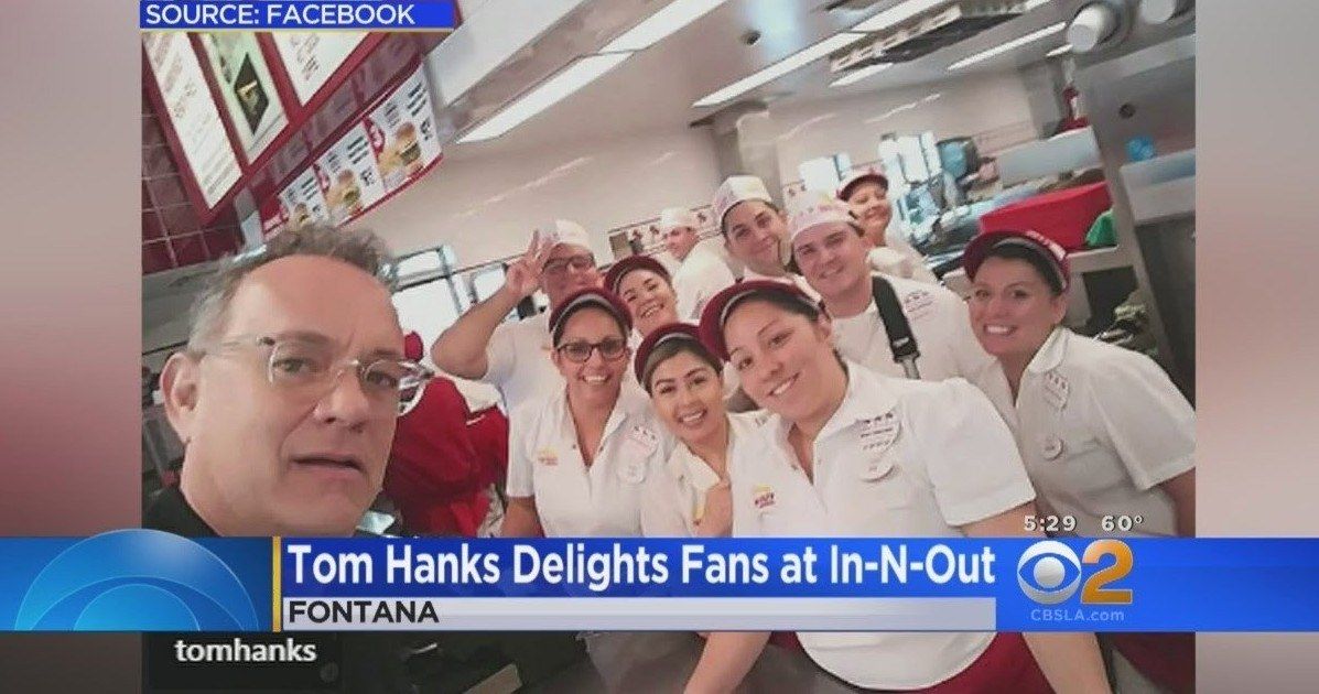 Tom Hanks Surprises SoCal In-N-Out Burger, Buying Lunch for Everyone