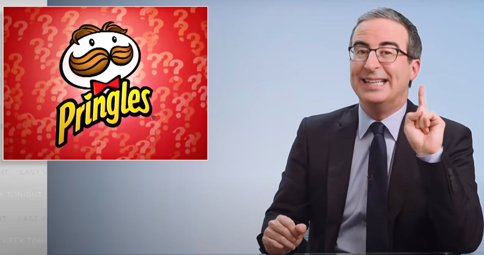 Full Pringles Mascot Body Revealed After John Oliver Challenge for Charity