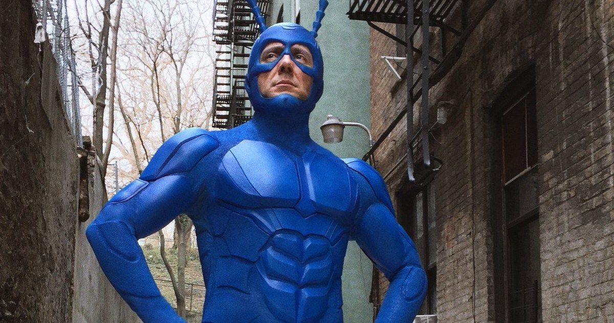 New The Tick Costume Revealed as Amazon Series Begins Shooting