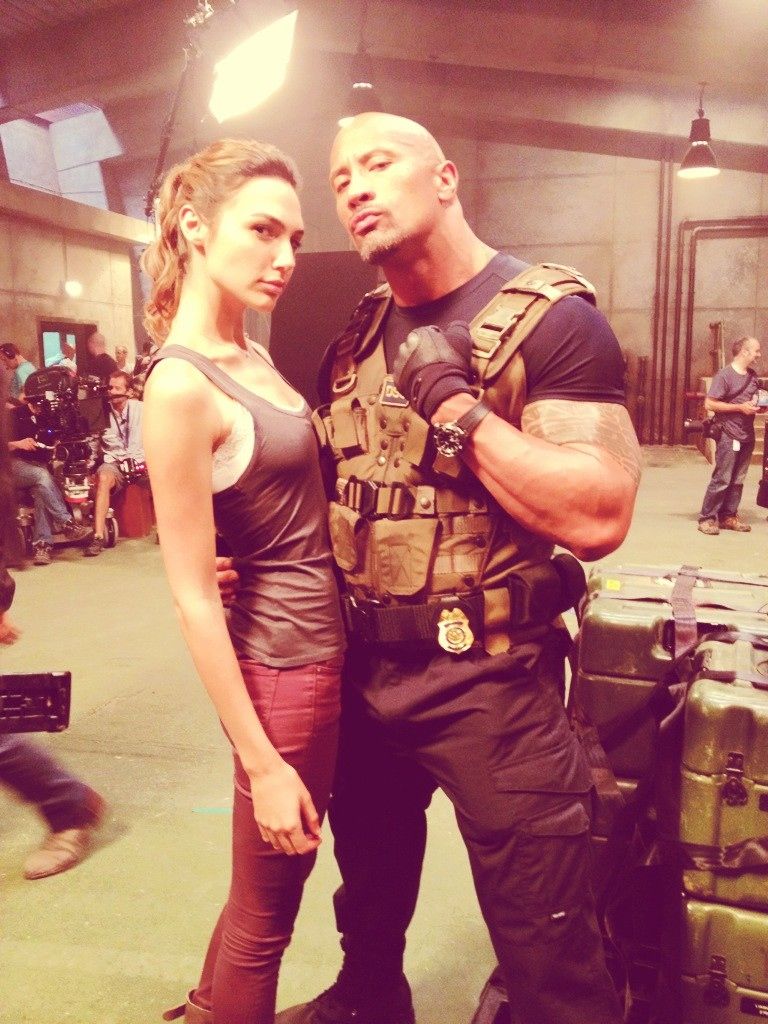 The Fast and the Furious 6 Gal Gadot and Dwayne Johnson Photos