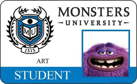 Monsters University Meet the Students ID Card 6