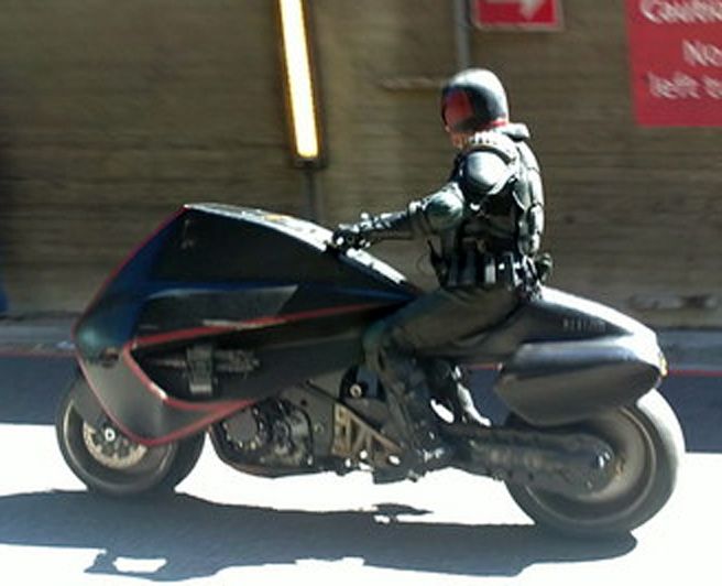 Dredd Set Photo of Lawmaster Motorcycle