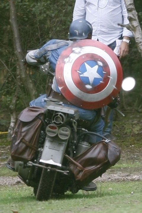 Captain America in costume on the Set #3