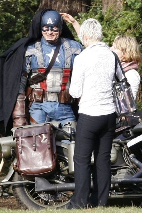 Captain America in costume on the Set #5