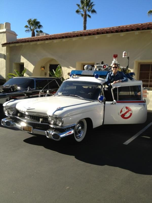 Jonah Hill with Ghostbusters Car
