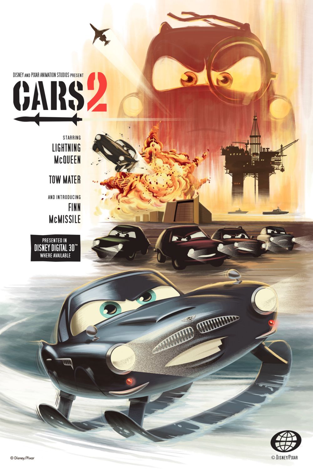 Cars 2 Retro Spy Poster