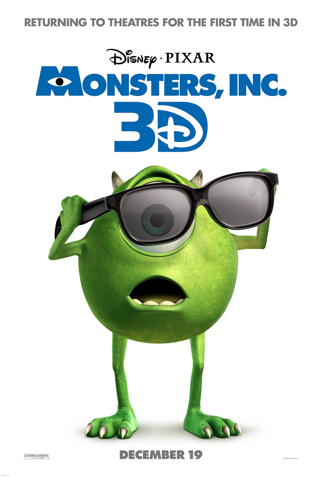 Monsters University 3D Poster