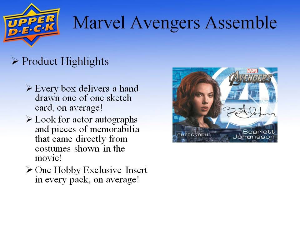 The Avengers Scarlett Johansson Upper Deck Trading Card