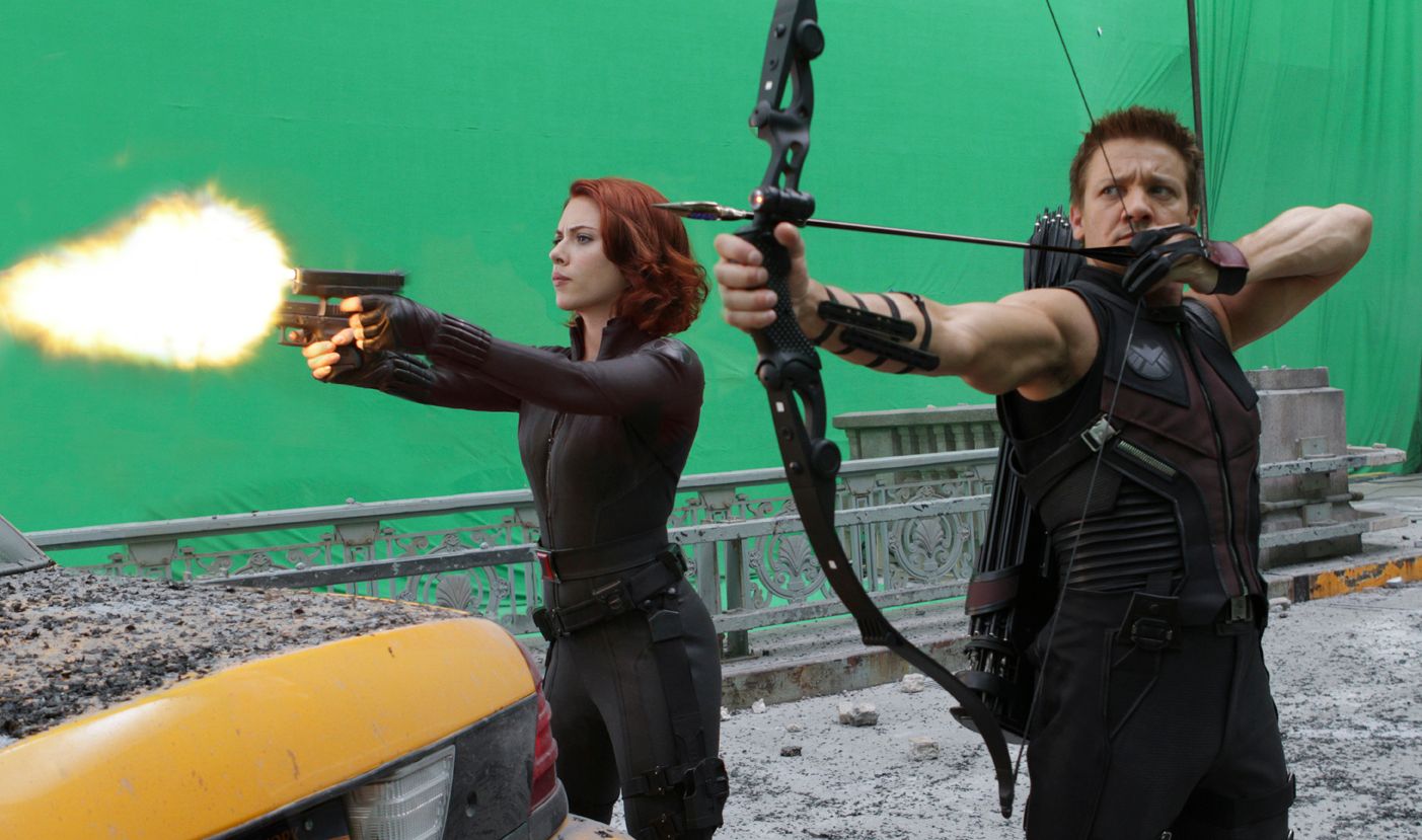 Scarlett Johansson (Black Widow) and Jeremy Renner (Hawkeye)