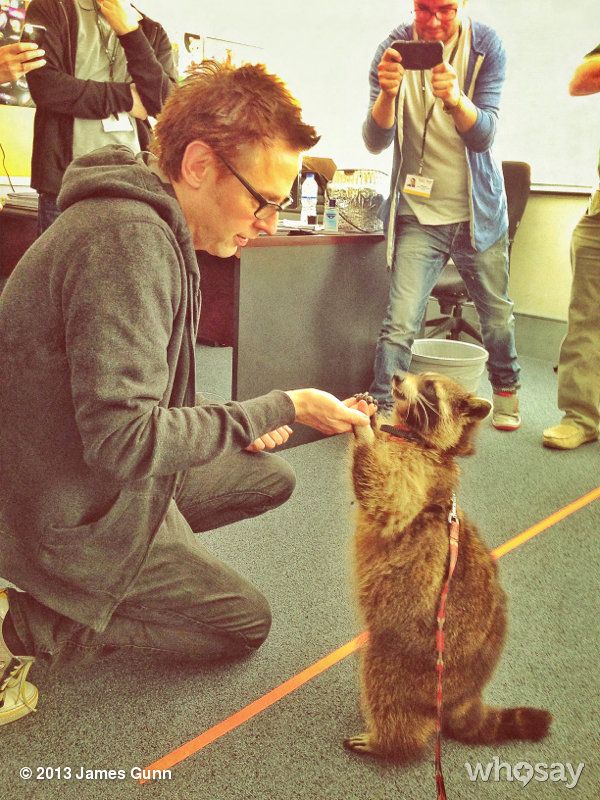 Guardians of the Galaxy James Gunn and Raccoon Photo