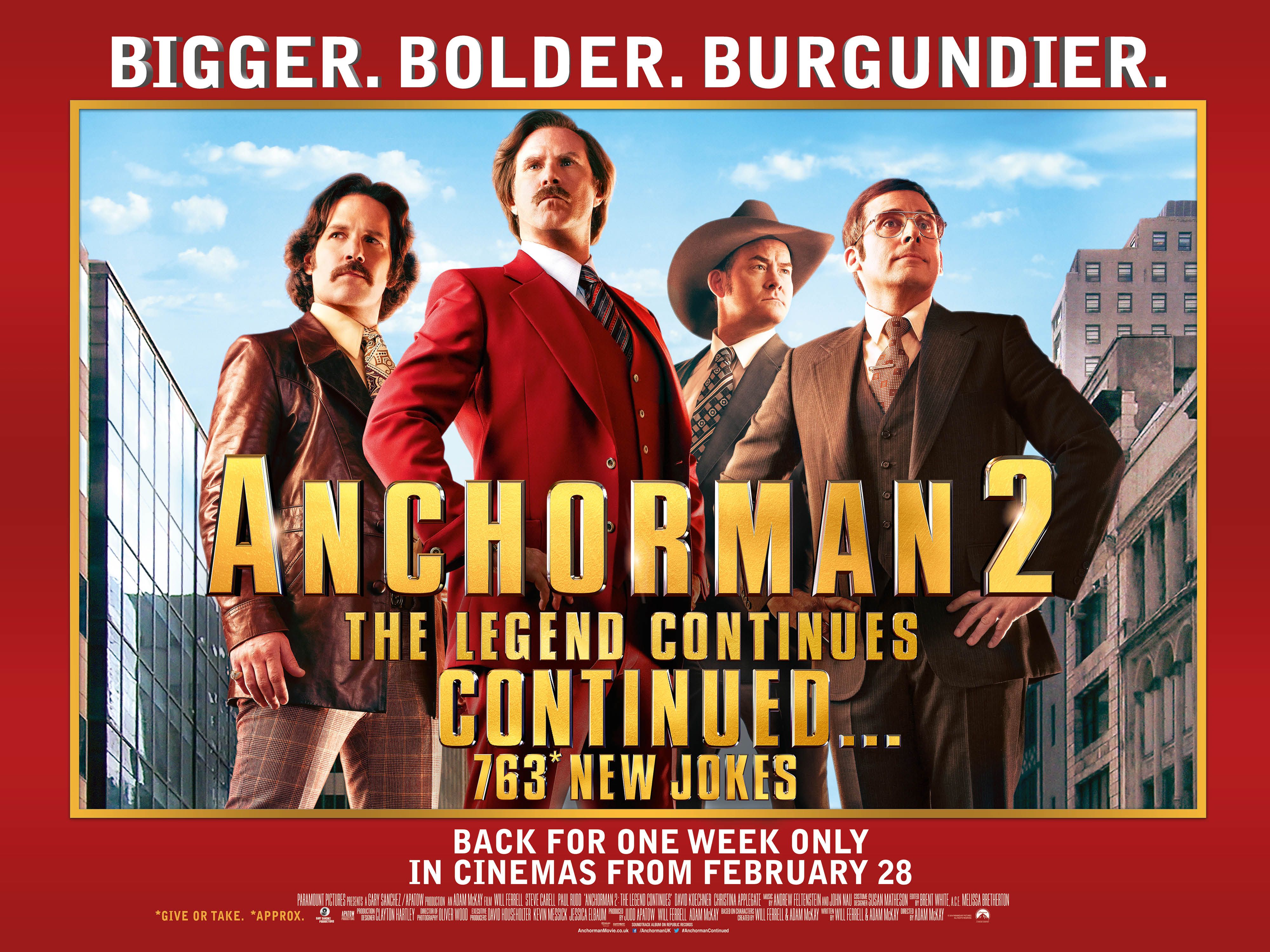 Anchorman 2 Super-Sized R Rated Version Quad Poster
