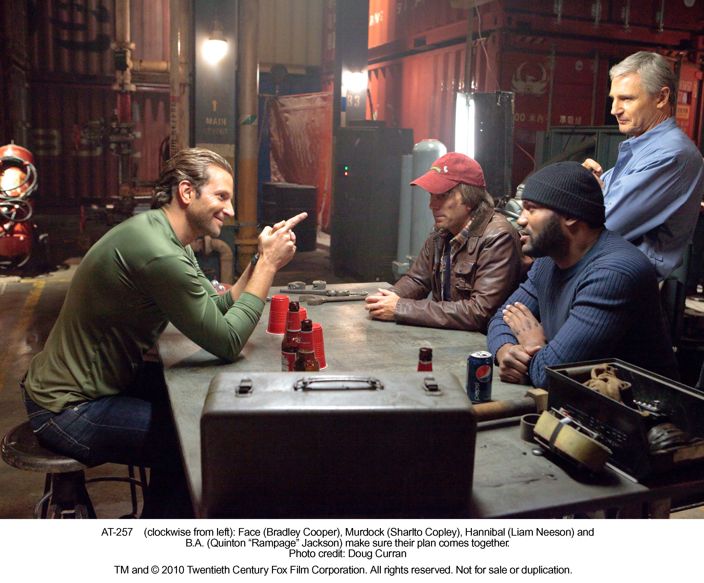 Bradley Cooper, Sharlto Copley, Liam Neeson and Quinton Jackson in The A-Team