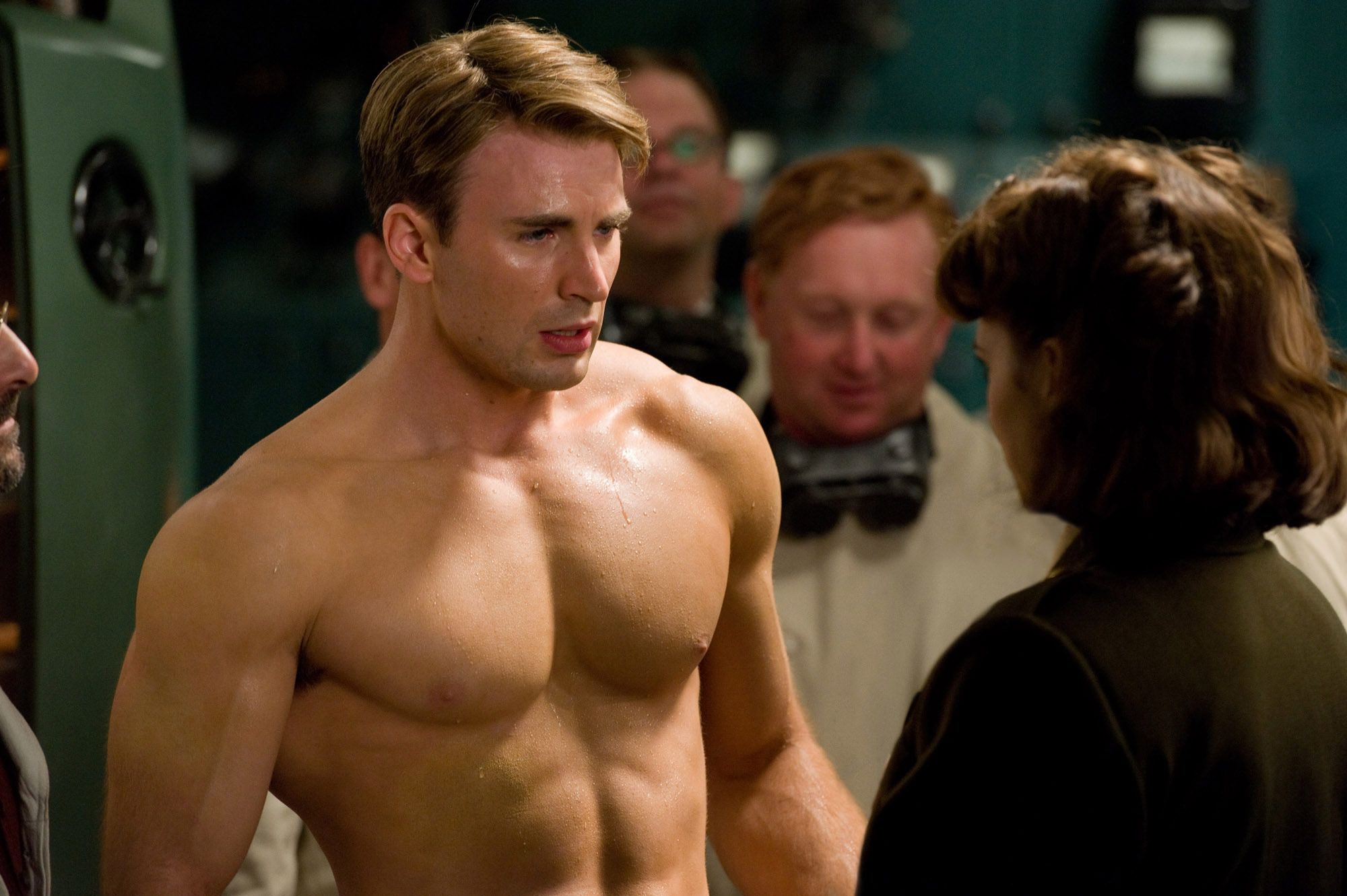 Chris Evans and Hayley Atwell in Captain America: The First Avenger