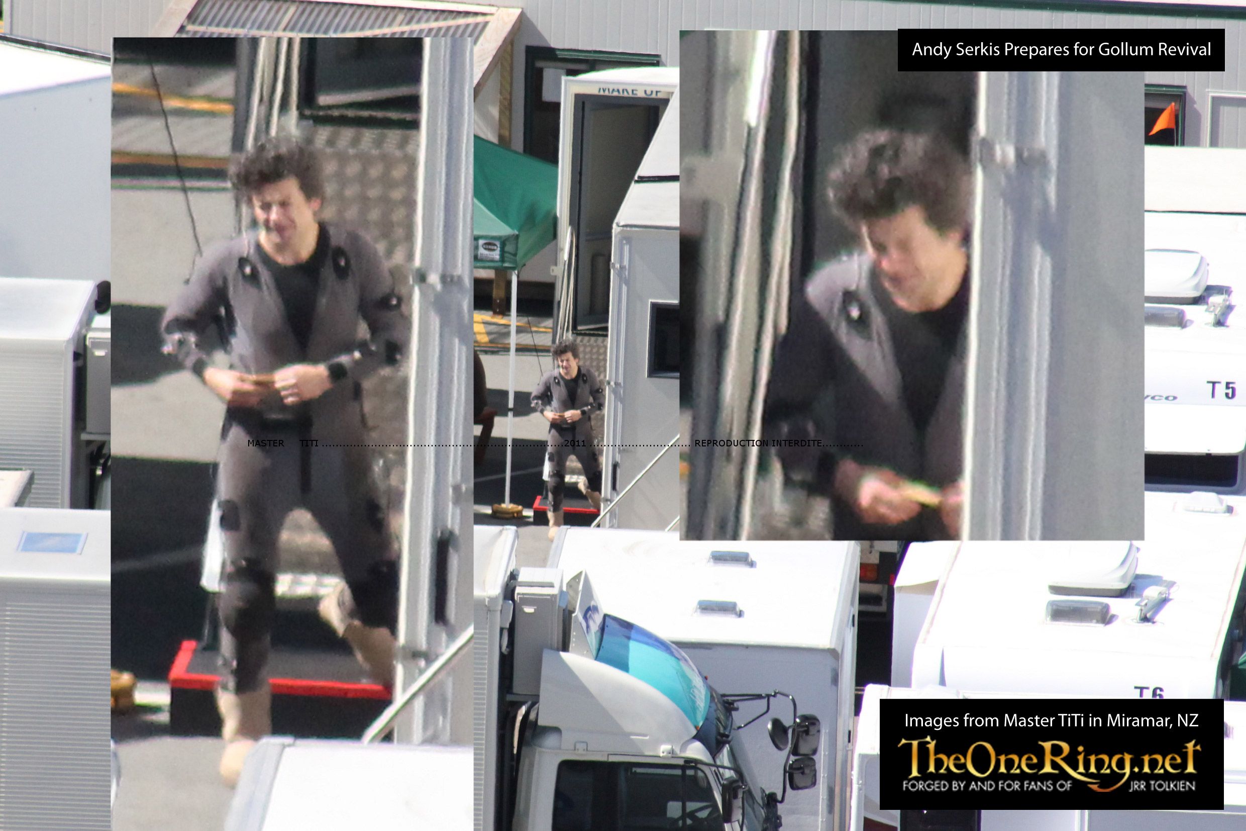 Andy Serkis on the set of The Hobbit