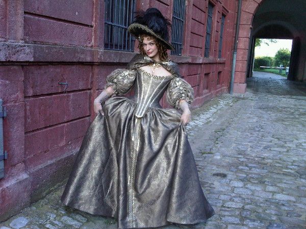 Milla Jovovich on the set of The Three Musketeers