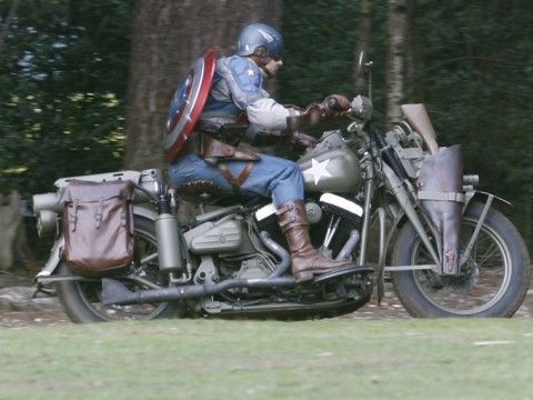 Captain America in costume on the Set #2
